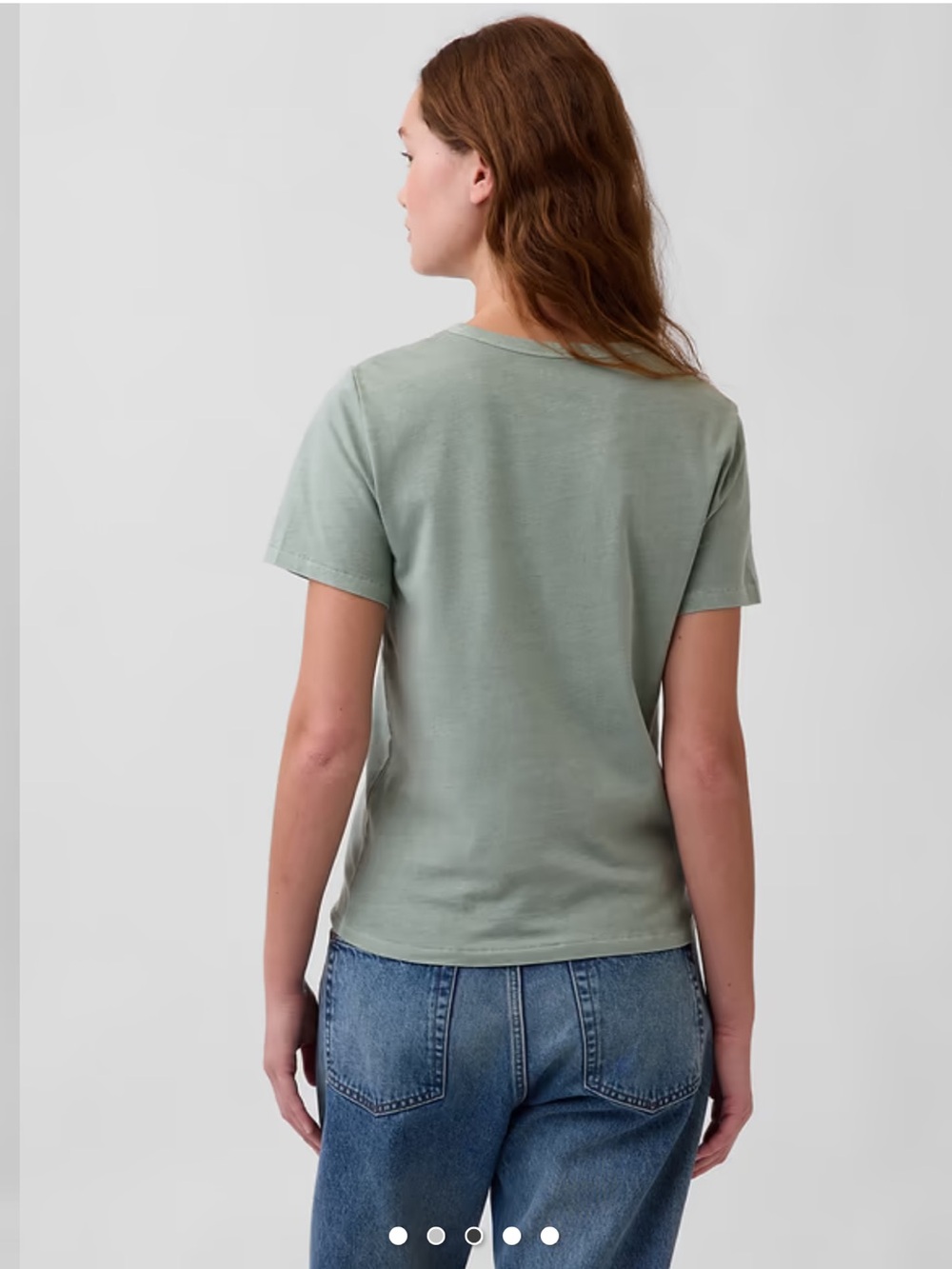 GAP Organic Cotton VintageSoft T-Shirt in Sage Green - Picture 3 of 11